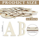 Soaoo 52 Pieces 8 Inch Unfinished Blank Wooden Letters Surface Big Wooden Alphabet Letters for Painting, DIY Projects, Tabletop, Home Wall Decor, Soaoo