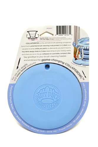 Collapsable Paint Brush Cleaner Rinse Cup (All-in-One) Fine Art, Studio, Classroom | Brushes Holder & Silicone Cleaning System for Acrylic, Paint Puck