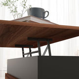 HOMCOM Lift Top Coffee Table with Hidden Compartment, 39.25" Wooden Center Table with Safety Hinges and Wood Legs for Living Room, Home Office, HOMCOM