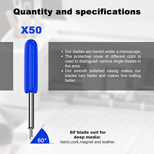 50PCS Replacement Deep Point Blades Compatible with Explore Air/Air 2/Air 3/, Cut Blade Compatible with Maker/Maker 3/Expression Machines, Cut Aleybloodes