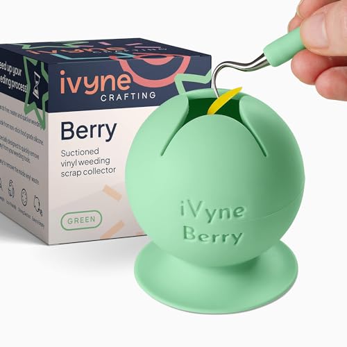 iVyne Berry Suctioned Vinyl Weeding Scrap Collector & Holder for Weeding Tools for Vinyl - Green - WoodArtSupply