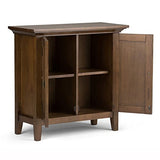 SIMPLIHOME Redmond SOLID WOOD 32 inch Wide Transitional Low Storage Cabinet in Rustic Natural Aged Brown for the Living Room, Entryway and Family SIMPLIHOME