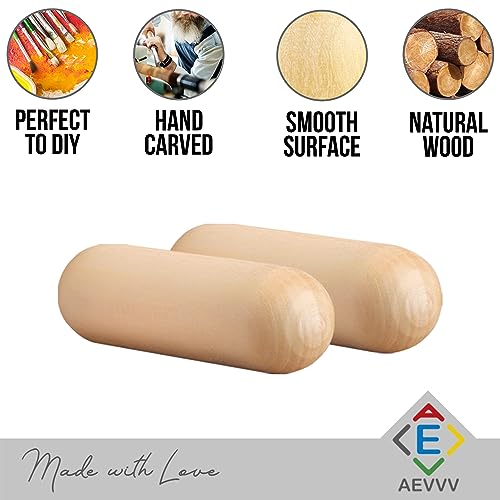 Wooden Craft Kit - DIY Handmade Sausage-Shaped Blanks, Natural Wood, 16 pcs, 2.7 inches - Unfinished Wood Blanks for Home Decor - Wood Painting and