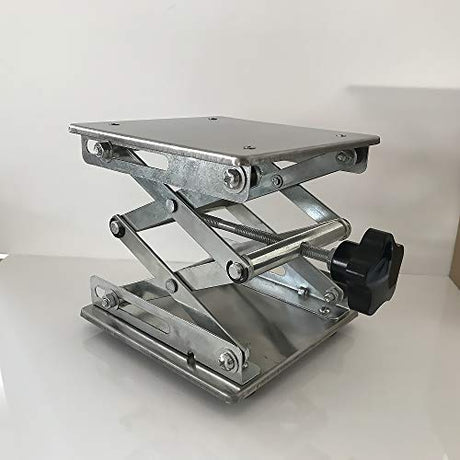 LabZhang 6" x6",Stainless Steel Lab Jack Scissor Stand Platform,Lab Lift Stand Table, Scientific Scissor Lifting Jack Platform,Expandable Lift Height LabZhang