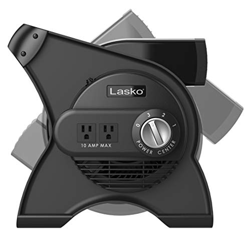 Lasko High Velocity Pivoting Utility Blower Fan, for Cooling, Ventilating, Exhausting and Drying at Home, Job Site, Construction, 2 AC Outlets, Lasko
