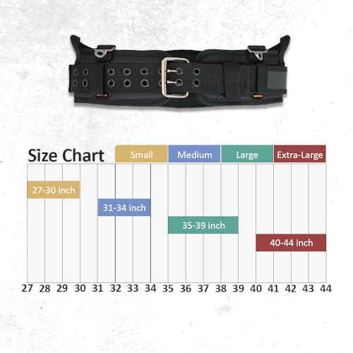 WOLF WTH2110 Heavy-Duty Ballistic Padded Tool Work Belt | Compatible w/Pouches, Holsters & 4-Point Suspenders | Body Waist Comfort Lightweight - WoodArtSupply