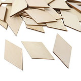 Honbay 60PCS Unfinished Rhombus Wood Slices Blank Wooden Embellishments for Painting DIY Crafts and Home Decoration HONBAY