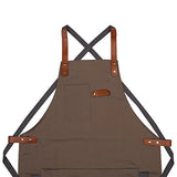 NEOVIVA Canvas Tool Apron for Men and Women with Pockets, Adjustable Heavy Duty Cross Back Work Apron for Shop BBQ Woodworking NEOVIVA