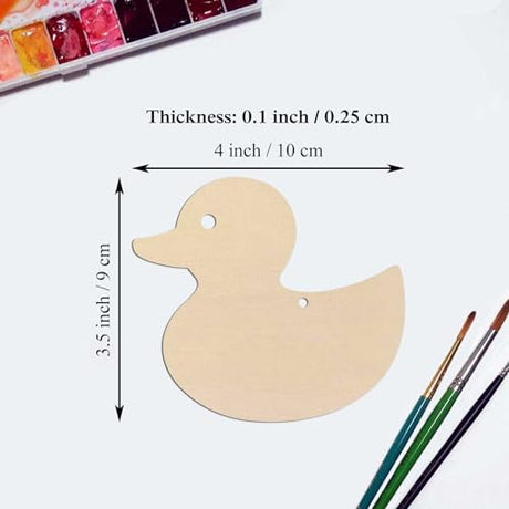 20pcs Wooden Duck Cutouts DIY Crafts Embellishments Duck Shape Unfinished Wood Gift Tags Ornaments for Wedding Birthday Baby Shower Christmas JANOU