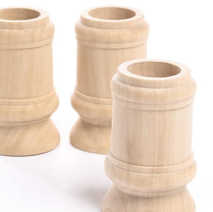 Unfinished Natural Wood Classic Candle Cups by Factory Direct Craft - Set of 12 Wooden Candle Holders for DIY Crafts and Decorating Made in USA