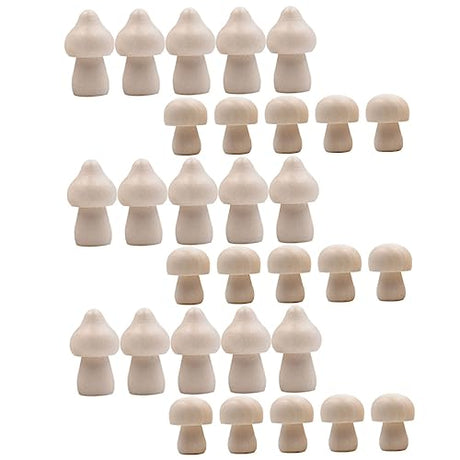 FUNOMOCYA 40pcs Wooden Fruit Ornaments Natural Unfinished Mushrooms DIY Unpainted Mushroom for Crafts Kids Unfinished Mushroom Kids Paint Mushroom FUNOMOCYA