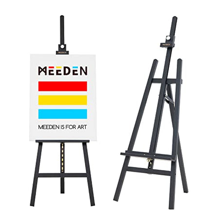 MEEDEN Wooden Art Easel for Painting and Display, Studio Artist Heavy Duty Easel Stand for Adults, Adjustable Angle and Height 57" to 76"H, Holds MEEDEN