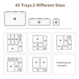 A-LUGEI【𝟰𝟮𝗣𝗖𝗦】【Black】 Tool Box Organizer Tray Divider Set, Desk Drawer Organizer, Garage Organization and Storage Toolbox Accessories for Rolling A-LuGei