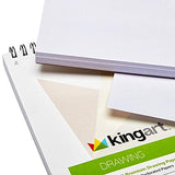 KINGART 8” x 10” Wire Bound Drawing Paper Pads, 70 lbs., Set of 2, (641-2) White KINGART