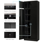 BESFUR Metal Storage Cabinet - 87“H Garage Cabinet with Adjustable Shelves & Top Cabinet - Tall Black Cabinet for Office, Garage, Home - Black BESFUR