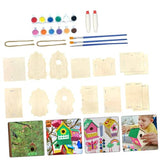 COHEALI 1 Set House Lanyard Kids Craft Wooden Arts Kits Wind Chime Ornament Wind Chime Pendant Unfinished Arts Kits Wind Chime Kit Graffiti COHEALI