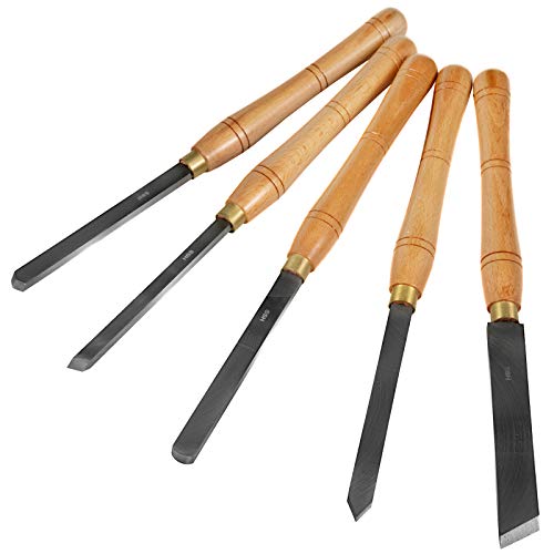 Mophorn Lathe Chisel 8 Piece Wood Lathe Chisel Cutting Carving HSS Steel Blades Wood Turning Tools Lathe Chisel Set Wooden Case for Storage for Wood Mophorn