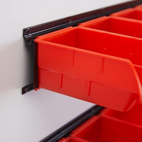 Ultrawall 12 PCS Bins & 3 Rails, Plastic Hanging Storage Organizer Bins, Wall mounted Garage Tool Storage Systerm, 12x bins(6.3inch X 3.2inch X Ultrawall