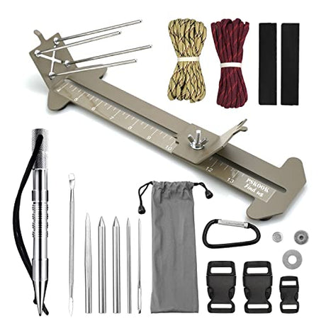 PSKOOK Paracord Bracelet Jig Kit,Paracord Tool Kit Adjustable Length Weaving DIY Craft Maker Tool,Paracord Lacin Needles and Smoothing Tool 6 PSKOOK