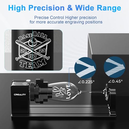 Creality Laser Rotary Roller, Y-axis Rotary Chuck for Most Laser Engravers, Rotary Kit Pro with 3 in 1 Jaw and Module Suitable for Engraving Creality