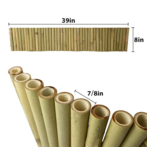 Jollybower 8x39IN Natural Bamboo Edging, Bamboo Garden Border Edging, Outdoor Landscape Edging for Decorative Garden, Patio Flower Garden Bed, Lawn, Jollybower