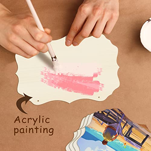 FSWCCK 24 Pieces Unfinished Hanging Wood Sign Blank with Ropes, Rectangle Blank Wood Sign Plain Hanging Craft Door Signs Wall Art Farmhouse Wooden FSWCCK