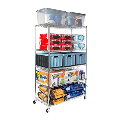 Seville Classics UltraDurable Heavy Duty NSF Solid Steel Wire Rack Storage Unit Organizer for Garage, Warehouse, Office, Restaurant, Classroom, - WoodArtSupply