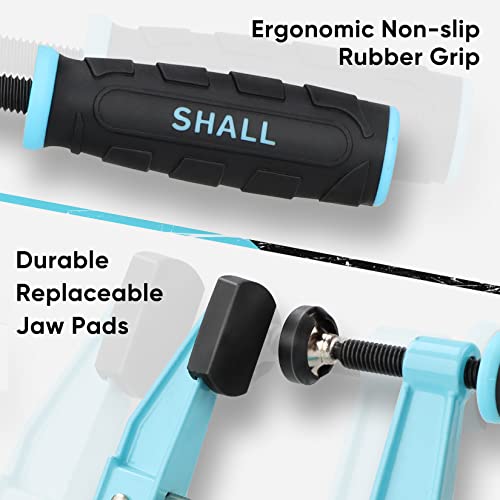 SHALL 12-Inch Steel Bar Clamps Set, 4-pack Medium-Duty Quick-Release F Clamps, 600 Lbs Load Limit for Woodworking, Metal working, DIY and Crafts SHALL