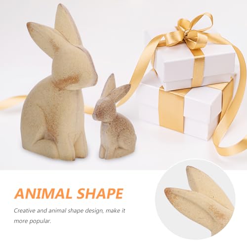 Healifty Natural Unfinished Wooden Rabbit to Paint DIY Easter Wood Decoration Ornament Farmhouse Wood Bunny Figure Embellishment Crafts for Home - WoodArtSupply