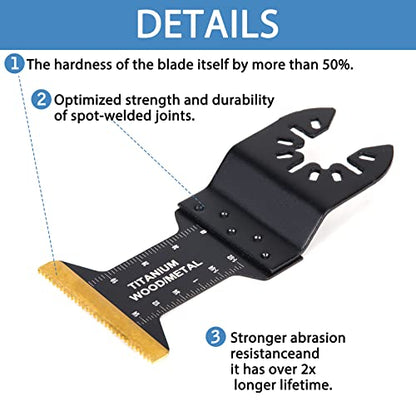 AIFICUT 26pcs Oscillating Saw Blades Titanium Multitool Blades for Wood Plastics Metal oscillating Tool Blades Kits Fit Rockwell Ridgid Ryobi - WoodArtSupply