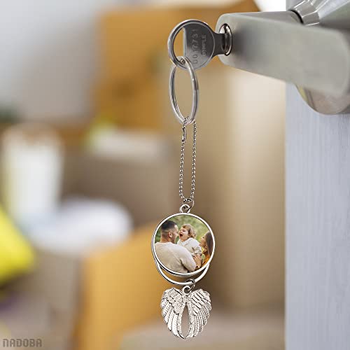 Print Sublimation Blanks Bulk Keychain Making Kit - 12Pcs Car Wing Keychain Charms Angel Wing Ornaments Sublimation Keychain Blanks - Printing Silver NADOBA