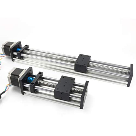 RATTMMOTOR EBX1605 400mm / 15.75" CNC Linear Stage Actuator, Double Optical Axis Linear Slide Rail and 1605 Ball Screw CNC Linear Motion Rail Guide RATTMMOTOR
