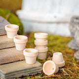 Miniature Unfinished Wood Flower Pots - Pack of 48 Tiny Wooden Flowerpots for Dollhouses, Fairy Gardens, Train Scenes, and Miniature Displays (9/16" Factory Direct Craft