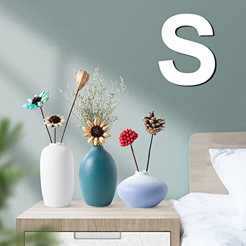 12 Inch Wooden Letter S, 1/4 Inch Thick Large Unfinished Wood Letter for DIY Crafts Home Wall Decor TDOCK