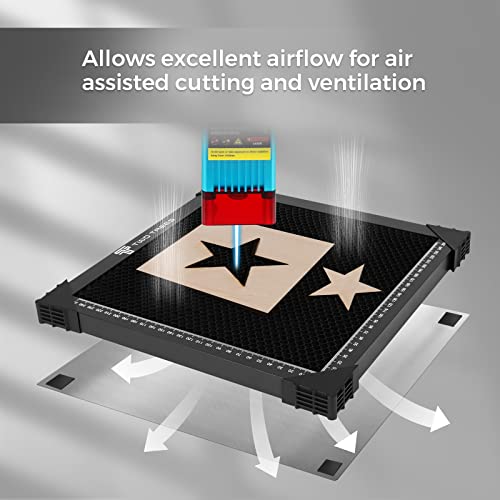 OUYZGIA Honeycomb Laser Bed 500x500mm Steel Honeycomb Board Cutting Table for Laser Cutter Engraver, Honeycomb Working Table with Metal Base (19.68” - WoodArtSupply