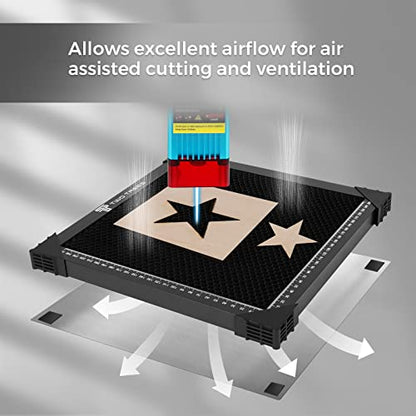 OUYZGIA Honeycomb Laser Bed 500x500mm Steel Honeycomb Board Cutting Table for Laser Cutter Engraver, Honeycomb Working Table with Metal Base (19.68” - WoodArtSupply