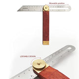 LYFJXX Bevel Gauge, Sliding Bevel Gauge, 8 Inch T Bevel Angle Finder with Wooden Handle T Measurements Ruler for for Craftsman Carpenter LYFJXX
