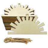 20pcs Unfinished Sun Wood Cut Out Sun Wood DIY Crafts Cutouts Blank Wooden Sun Shaped Hanging Ornaments JEKEJIAJIU