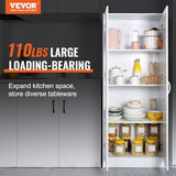 VEVOR Food Storage Cabinet, Freestanding Pantry with 2 Adjustable Shelves Engineered Wood Utility for Kitchen, Laundry, Dining Room, White VEVOR