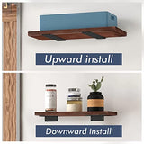 Starunder 8 Pack Floating Shelf Brackets,12 Inch Heavy Duty Industrial Shelf Bracket, Black Metal L Brackets for Shelves Support DIY(1/5 Inch Starunder