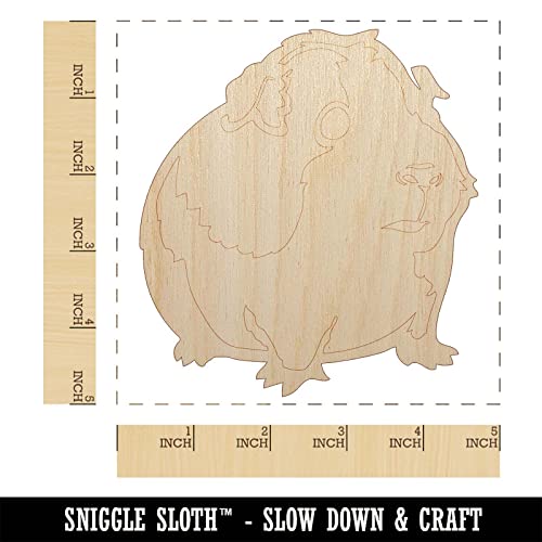 Cute Spotted Guinea Pig Unfinished Wood Shape Piece Cutout for DIY Craft Projects - 1/8 Inch Thick - 4.70 Inch Size Sniggle Sloth