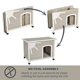 Midwest Homes for Pets Eilio Folding Outdoor Wood Dog House, No Tools Required for Assembly | Dog House Ideal for Large Dog Breeds, Beige (12EWDH-L) MidWest Homes for Pets