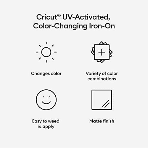 Cricut UV Color Changing Iron-On Vinyl Rolls Bundle - Sun Activated Color Change Heat Transfer Vinyl Roll, Thermal HTV for DIY Shirts Customized