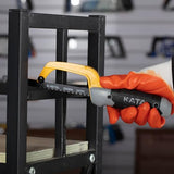 KATA Hacksaw, Compact Hand Operating Hack Saw with 10 Inch Aluminum Frame and 2 Piece Extra Flexible Bi-Metal HSS Blades, Suitable for Wood and Metal KATA