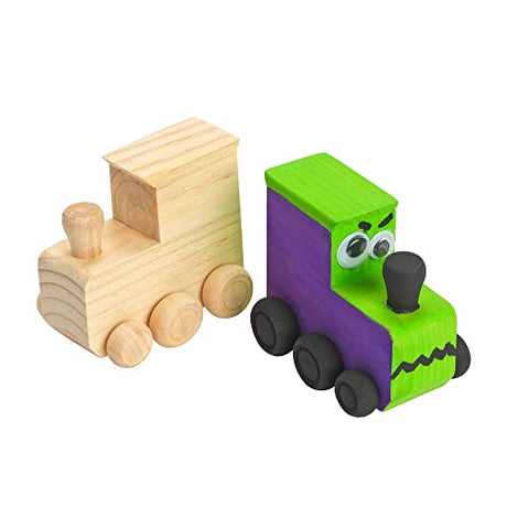 Colorations® Decorate Your Own Wooden Trains, Set of 12, Craft for Kids & Fun Home Activities, Create Unique & Personal Designs, Fun Kids Craft Colorations
