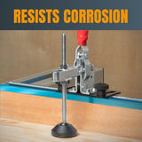 POWERTEC 2PK Toggle Clamp, 500 lbs Holding Capacity, 12130 Quick Release Vertical Clamps w/Antislip Rubber Pressure Tip for Woodworking Jigs and POWERTEC