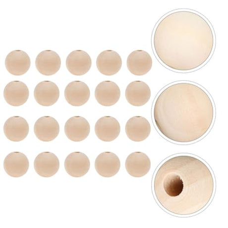 Tofficu 50 Pcs 16MM Wood Beads, Wooden Beads for Crafts Unfinished Wood Beads Bulk Wooden Beads for DIY Craft Painting Carving Tofficu