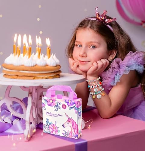Girls Charm Bracelet Making Kit: Girl Toys Make Jewelry Supplies Set Unicorn DIY Craft Art Set Charm Bracelets Kits Creative Birthday Gifts for Girl COO&KOO