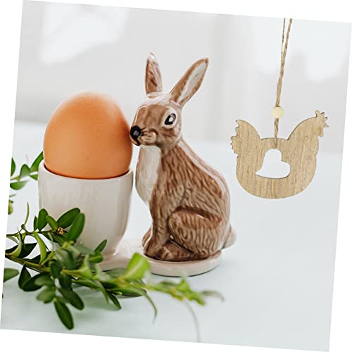 FUNOMOCYA 2 Sets 50pcs Easter Ornaments Easter Wooden Cutout Craft Wood Shapes Easter Bunny Cutouts Unfinished Wood Easter Party Supplies DIY Rabbit FUNOMOCYA