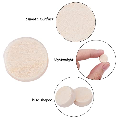 PandaHall 200pcs Natural Flat Wood Beads, 12.5mm(1/2 Inch) Wood Coin Beads Unfinished Round Wooden Slices Wooden Beads for Jewelry Craft Making PH PandaHall